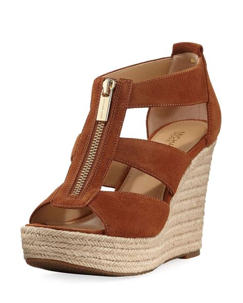 michael kors suede wedge sandals.